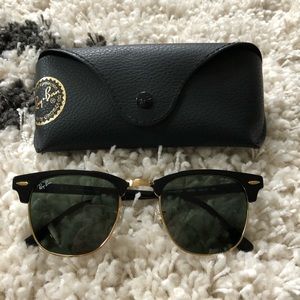 Ray-Ban CLUBMASTER RB3016 Sunglasses BLK/GRN 49mm